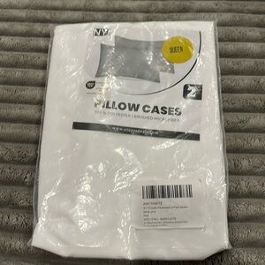 NY Threads - Pillow Cases Set of 2 - Queen Size 50 x 75 cm -  white NWT
